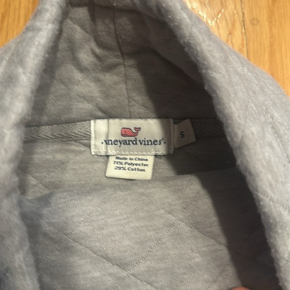 Vineyard Vines Polyester/Cotton Cowl Neck Quilted Pullover (Women's Small) Gray - Picture 2 of 4